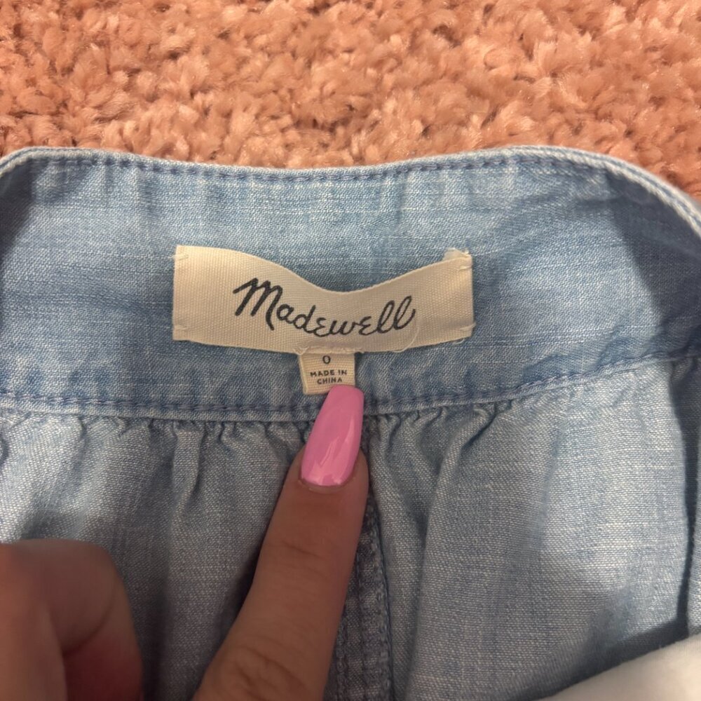 Madewell Chambray Patio Button-Front Midi Skirt Weatherly Wash Womens Sz 0 - Picture 6 of 8